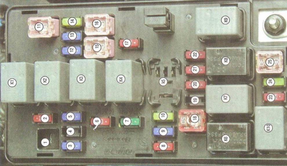 схема блока с предохранителями в шевроле спарк