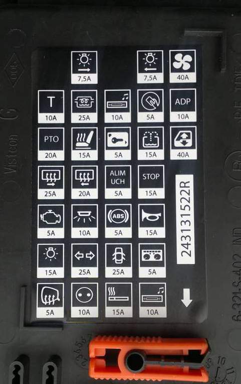 схема блока в салоне рено мастер 3