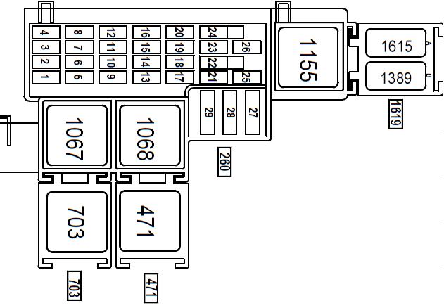 схема предохранителей в салоне 2