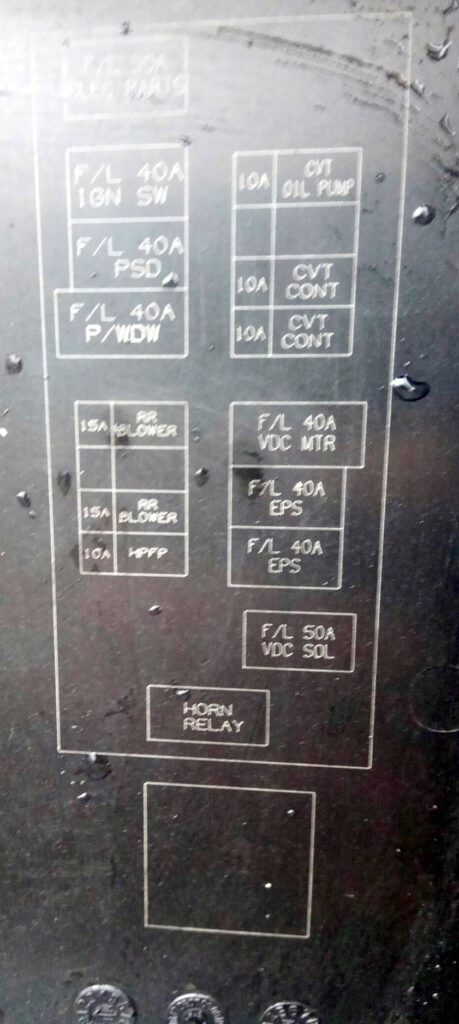 Схема правой секции блока В Nissan Serena C26