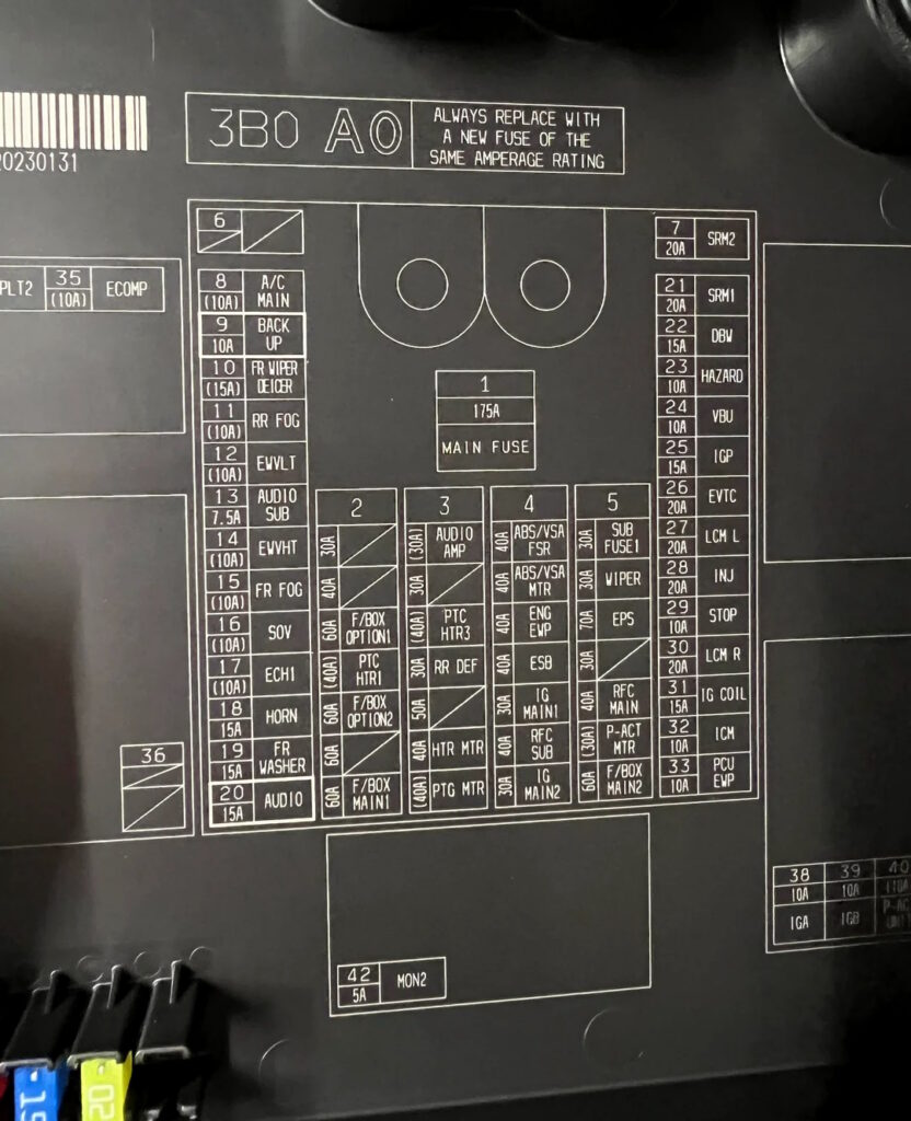 Схема с крышки блока