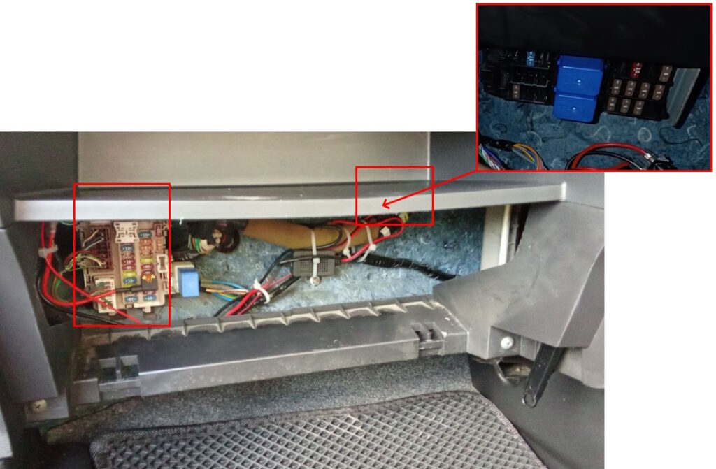 Расположение блоков в салоне