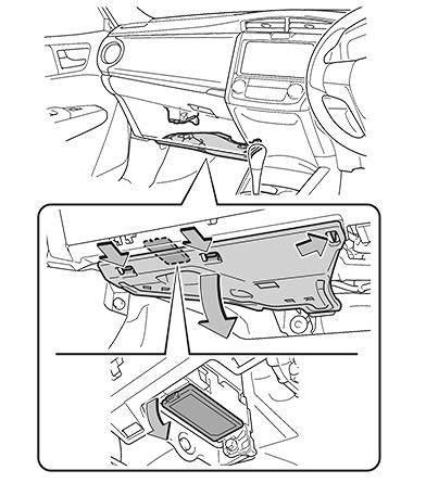 расположение блока в салоне