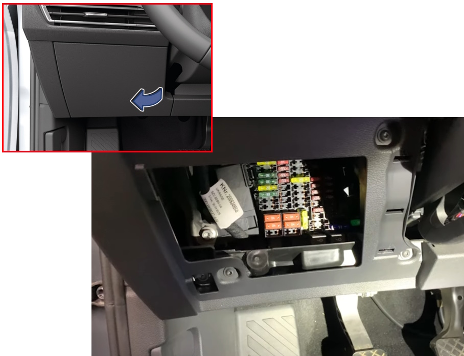 Расположение блока в салоне